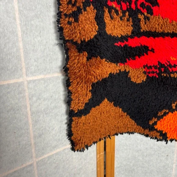 Vintage Sunset Latch Hook Wall Hanging Art Decor 26.5 x 20 Retro Summer - Picture 3 of 7